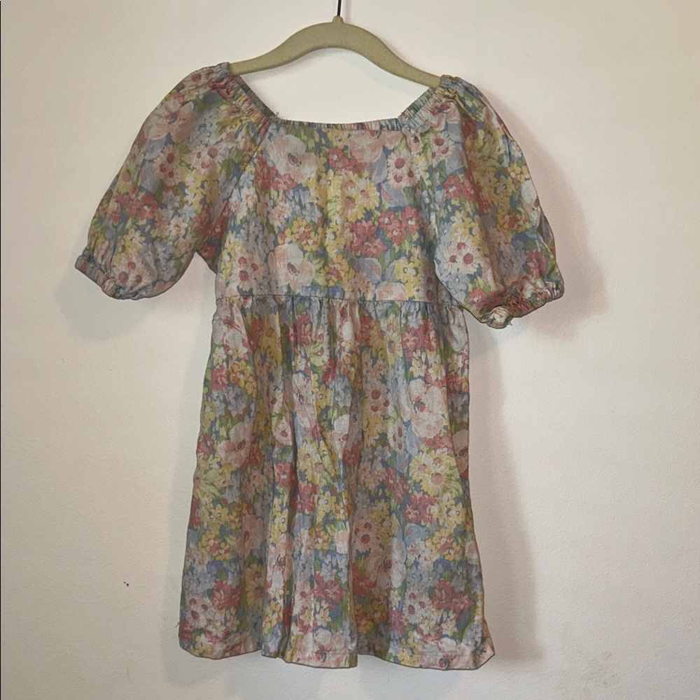 Girls Puff-Sleeve Floral Jillian Harris Dress
